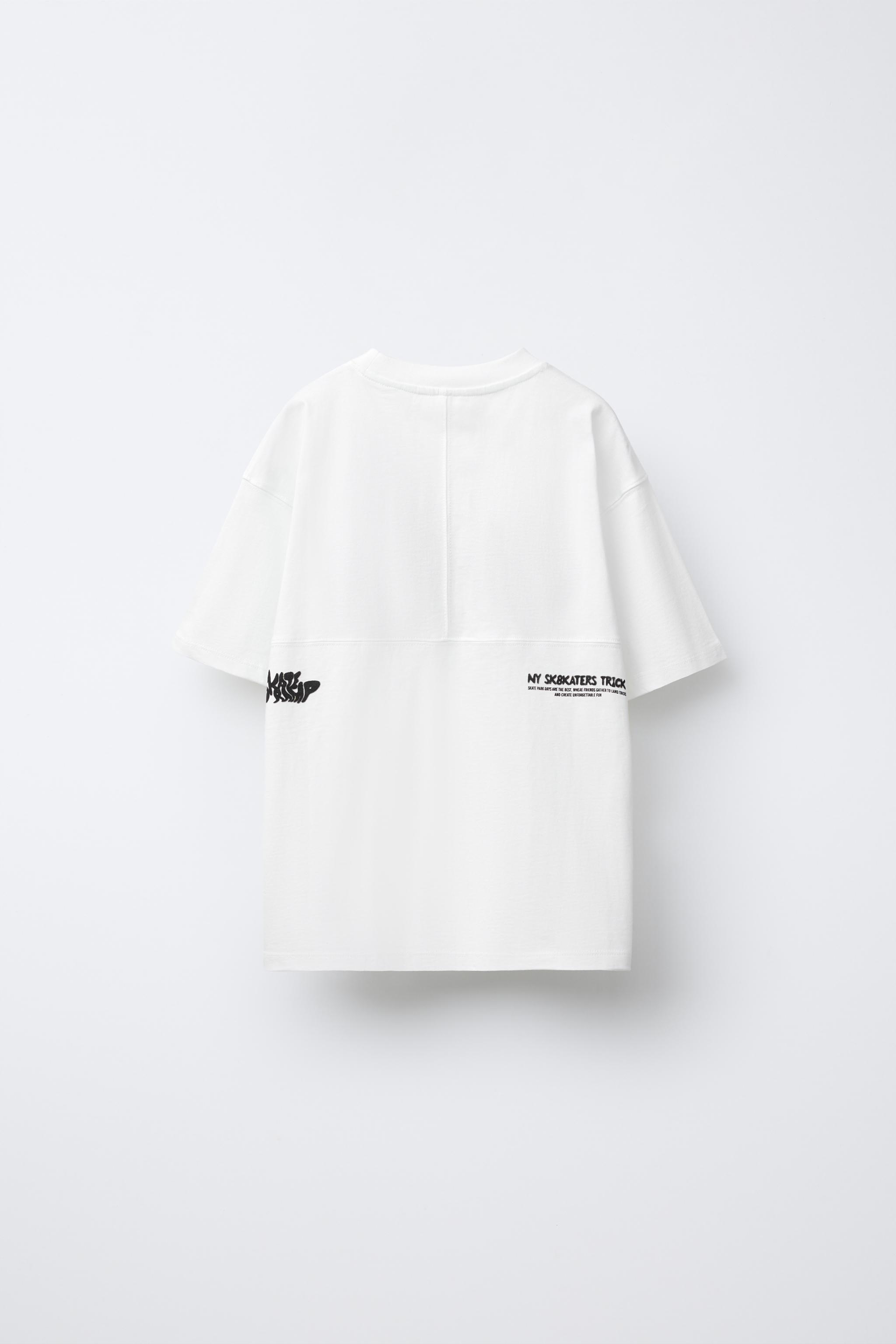 LABEL GRAFFITI T-SHIRT - Oyster-white | ZARA United States