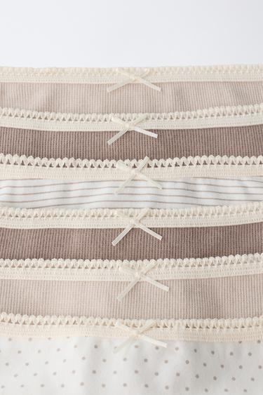 AGES 6-14 / 6-PACK STRIPED AND RIBBED UNDERWEAR — taupe brown 2