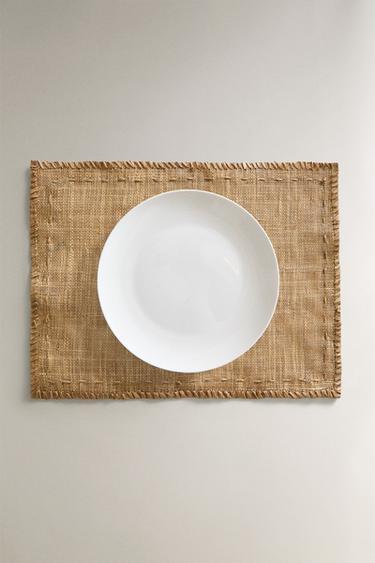 FIBRE PLACEMAT WITH TOPSTITCHING - Light beige by Zara - Image 4