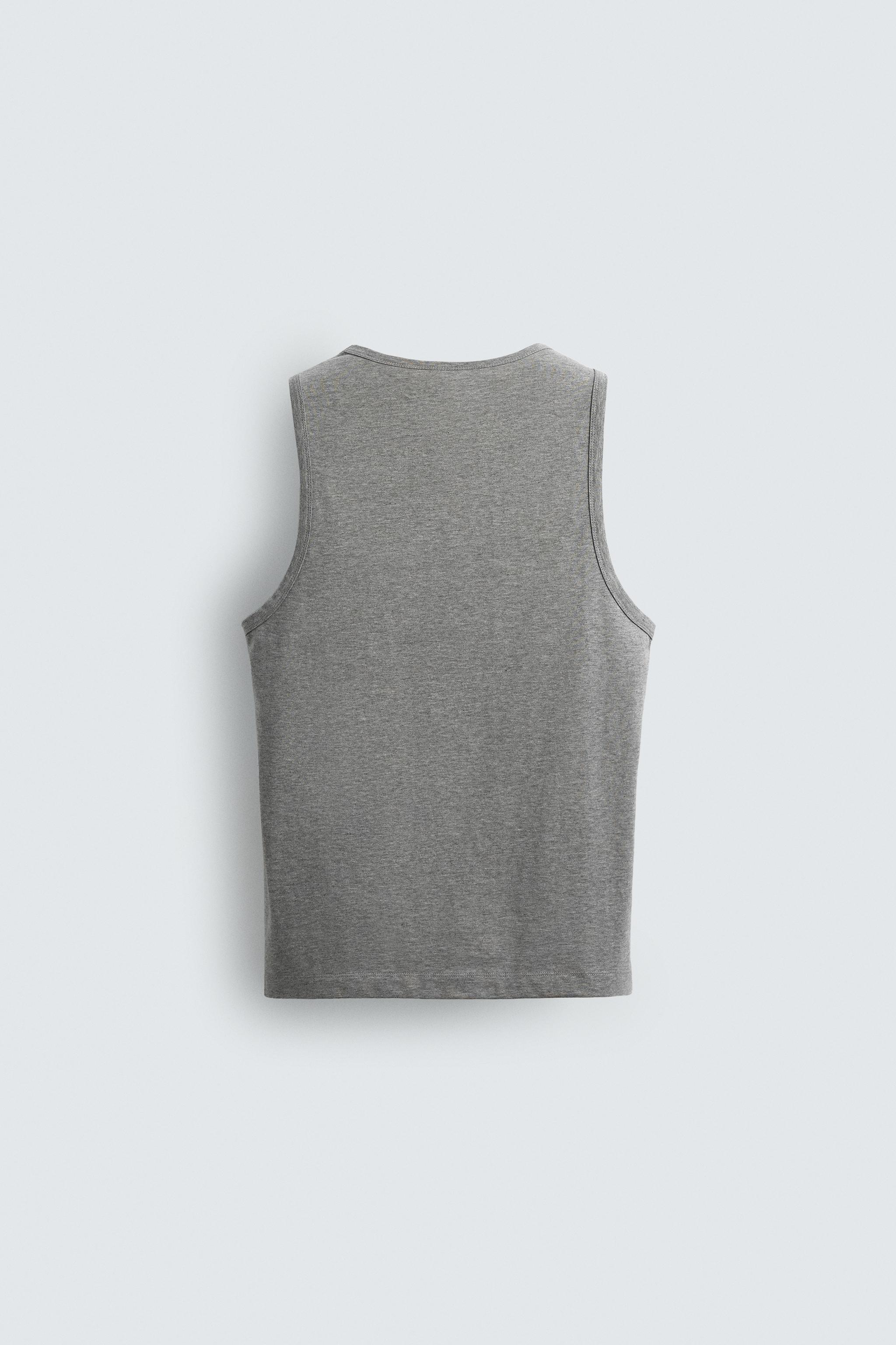 LIMITED EDITION TANK TOP WITH BINDING - Gray marl | ZARA Canada