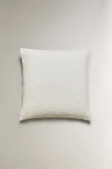 WAFFLE-KNIT CUSHION COVER - White by Zara - Image 2