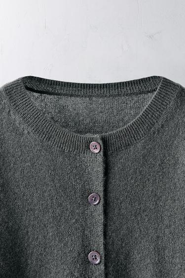 6-10 ANS/ VESTE 100 % CACHEMIRE LIMITED EDITION - Gris anthracite de Zara - Image 2