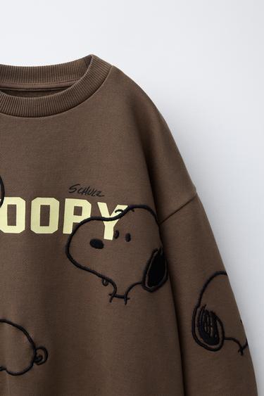SNOOPY PEANUTS™ EMBROIDERED SWEATSHIRT - Dark brown by Zara - Image 2