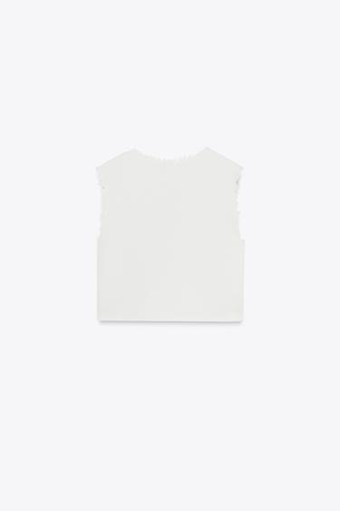 EMBROIDERED INTERLOCK TOP - White by Zara - Image 8