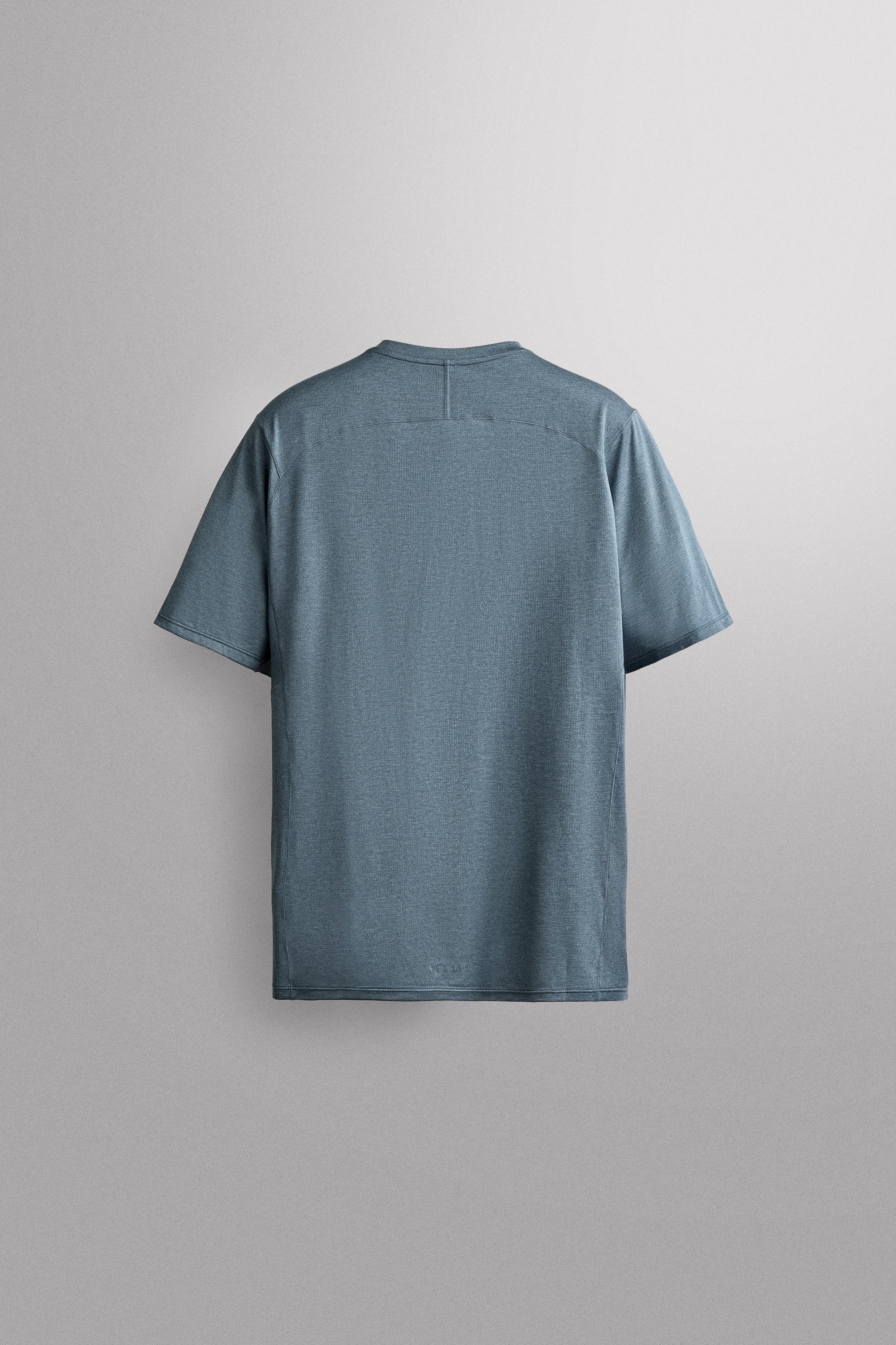 Мужские футболки Zara TEXTURED TECHNICAL T-SHIRT — фото 7