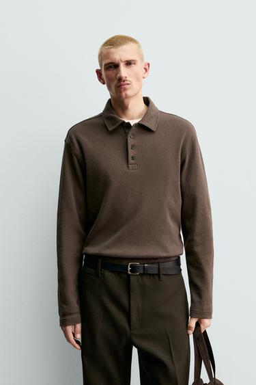 POLO STRUCTURÉ BROSSÉ - Marron de Zara