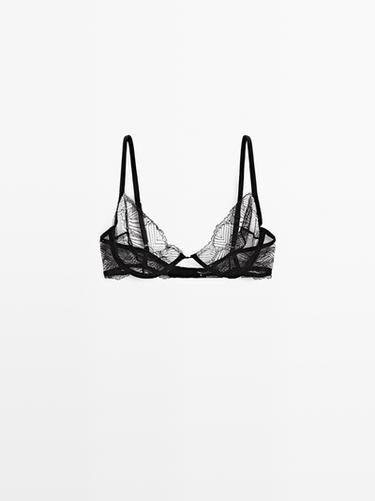 Zara Lace bra with underwire - Black