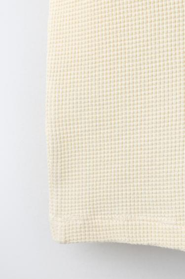 TOP WAFFLE À INSCRIPTION - Jaune de Zara - Image 3