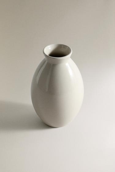 STONEWARE VASE - Ecru by Zara - Image 1