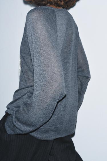 PULL RUSTIQUE À MANCHES LONGUES - Gris anthracite de Zara - Image 2