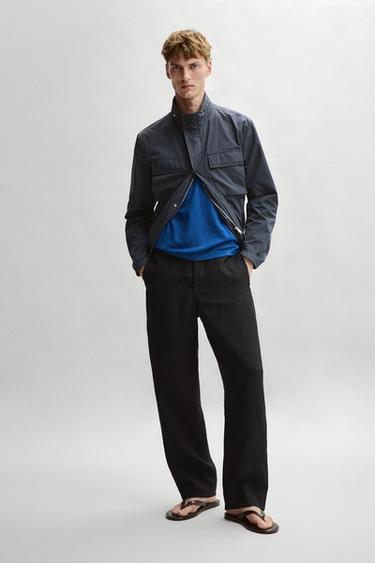 Zara Technical fabric jacket with pocket details - Blue