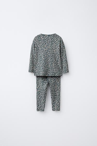 ENSEMBLE T-SHIRT ET LEGGING FLEURS - Bleu pétrole de Zara - Image 1