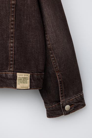 VESTE EN JEAN EFFET DÉLAVÉ - Marron de Zara - Image 3