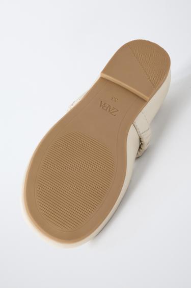 SHEEPSKIN LEATHER BALLET FLATS - White by Zara - Image 6