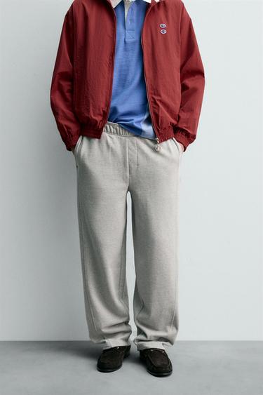 Zara CHAMPION ® X ZARA WIDE FIT JOGGER PANTS - Gray marl