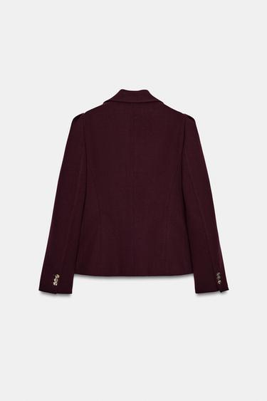 VESTE AJUSTÉE ÉPAULES MARQUÉES - Bordeaux de Zara - Image 9