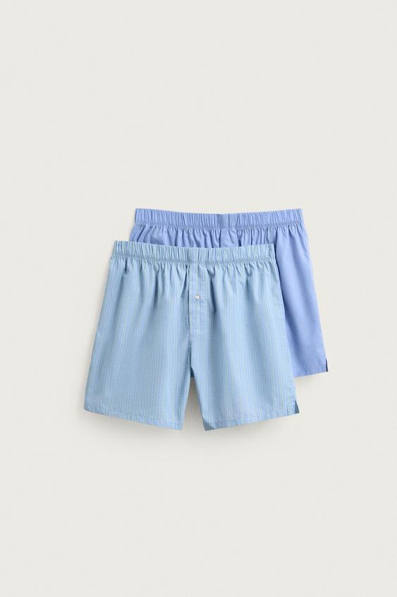 2-PACK OF ASSORTED POPLIN BOXERS - Sky blue by Zara - Image 0