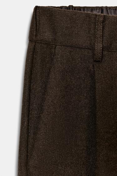 PANTALON À PLIS ET POCHES - Marron foncé de Zara - Image 3