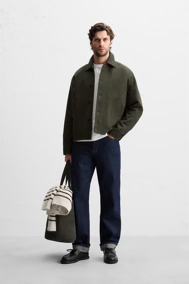 TWILL TEXTURED JACKET - Khaki by Zara - Image 0