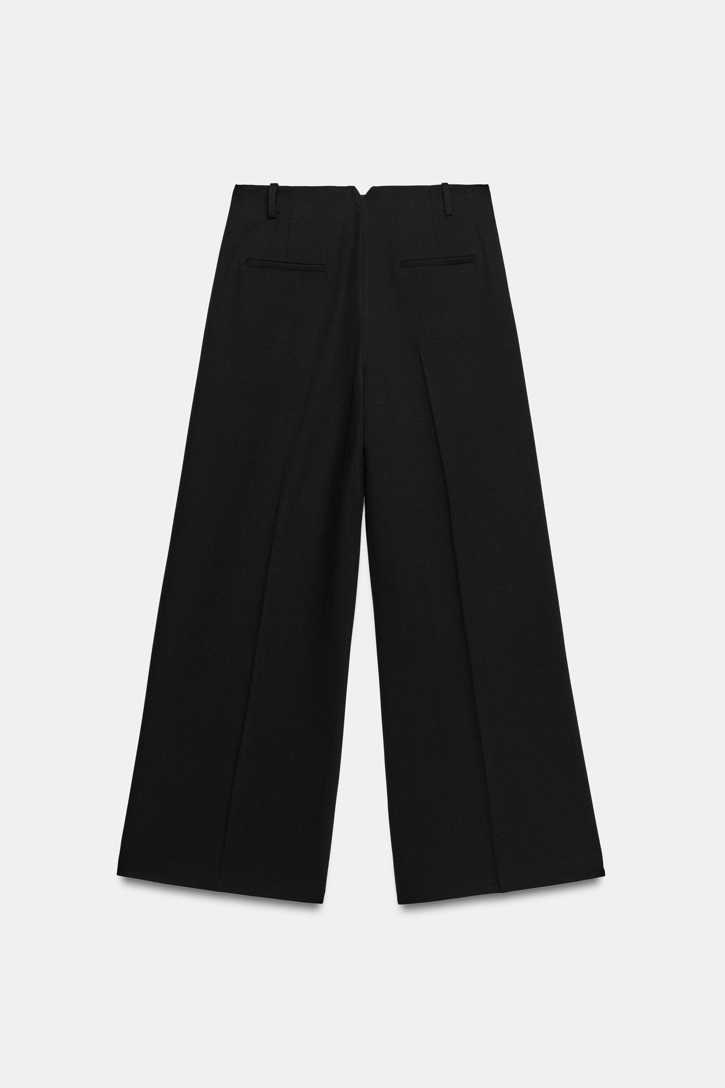 Женские брюки Zara ZW Collection Pleated, цвет: Чёрный — фото 7
