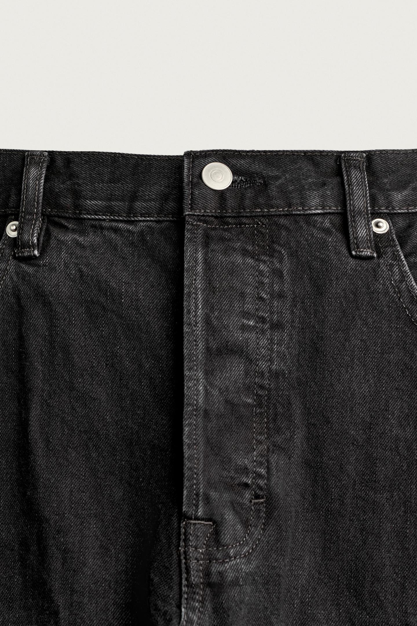 Мужские джинсы Zara Barrel Flare Fit, цвет: Чёрный — фото 8