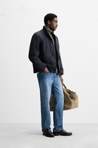 BLOUSON TECHNIQUE EN MATIÈRES VARIÉES - Bleu de Zara - Image 3