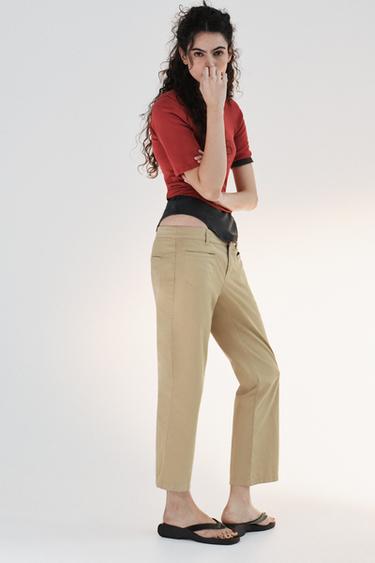 PANTALON MINI FLARE AVEC POCHES - Marron clair de Zara - Image 3