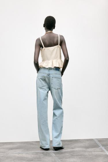 TOP DENTELLE BRODÉ - Beige clair de Zara - Image 5