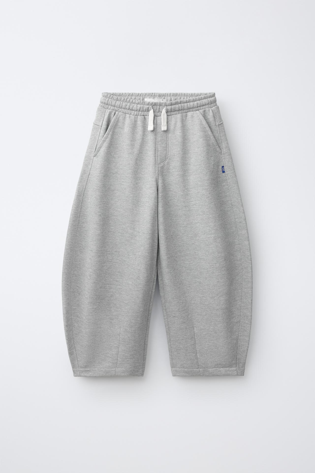 BARREL PLUSH PANTS — Gray marl