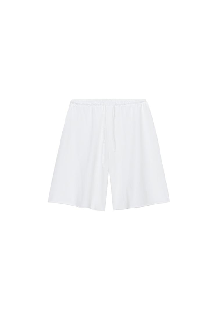 COTTON DRAWSTRING BERMUDA SHORTS