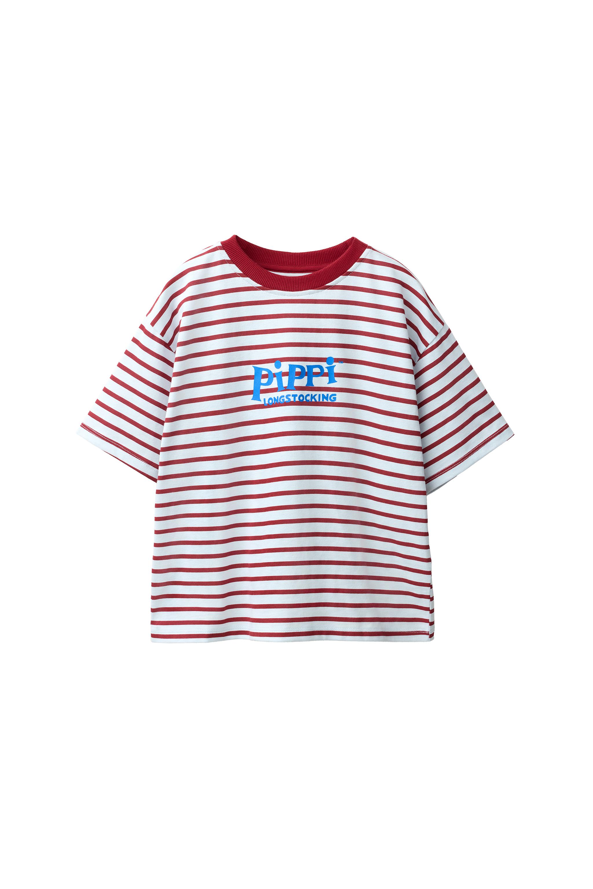 PIPPI LONGSTOCKING STRIPE PRINT T-SHIRT - Blue | ZARA United States