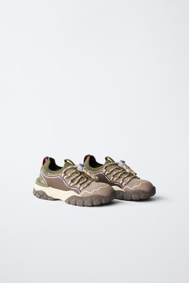 SOCK-STYLE TRAINERS - Khaki Green by Zara - Image 1