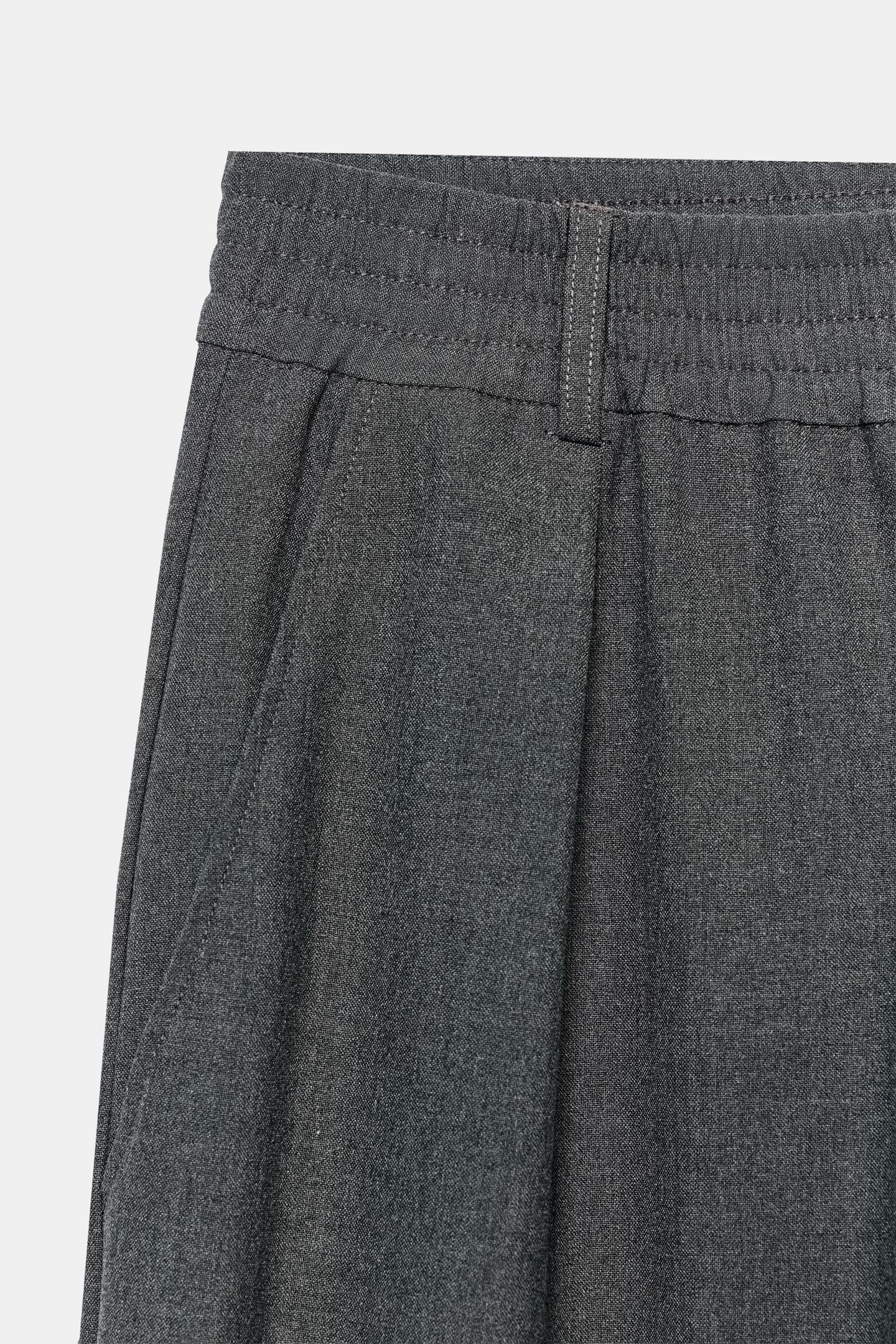 Женские брюки Zara ZW Collection Elastic Waist, цвет: Серый — фото 8