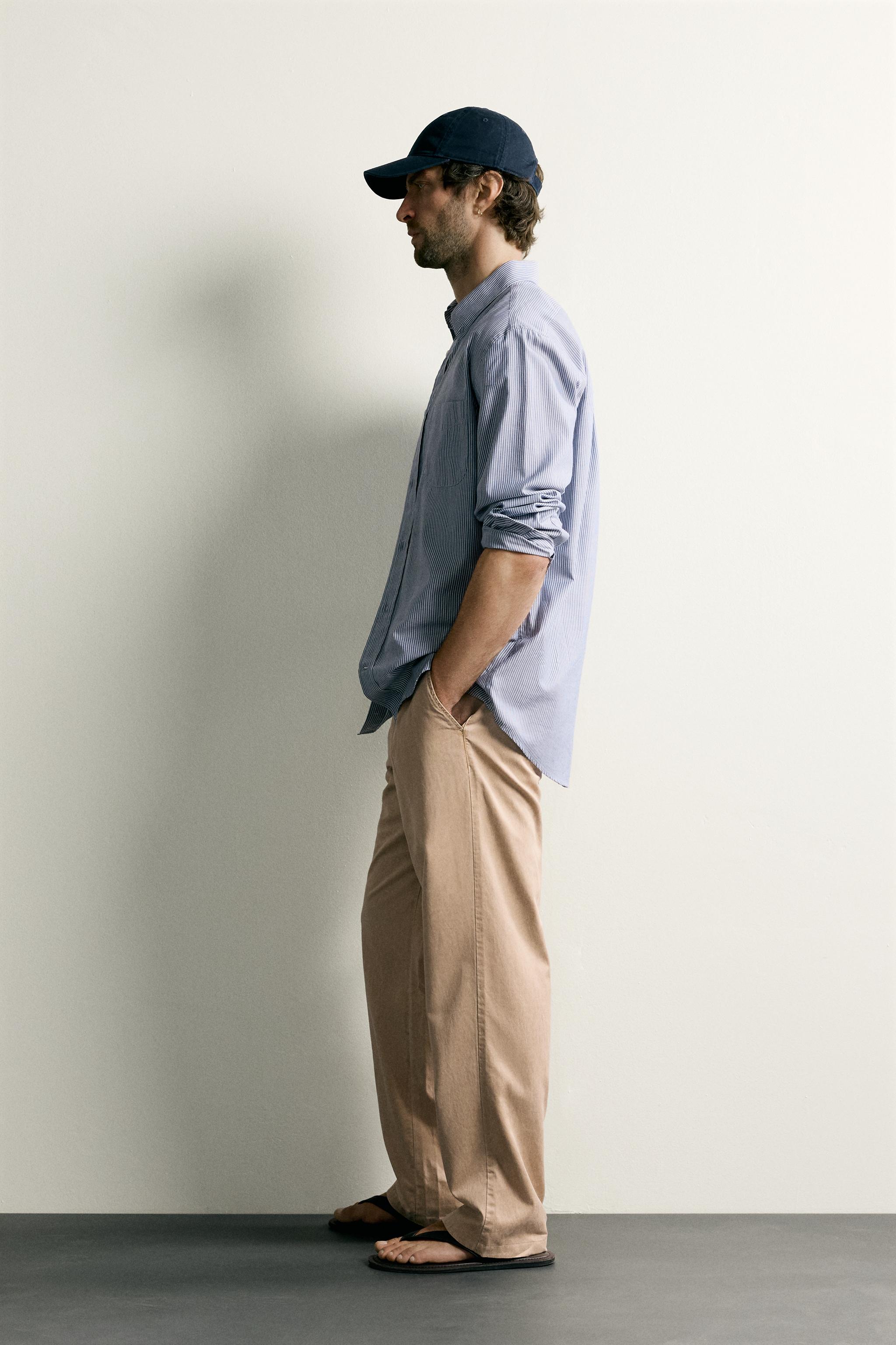 PANTALON CHINO DÉCONTRACTÉ À PLIS