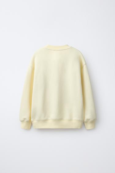 VARSITY SLOGAN SWEATSHIRT - Yellow by Zara - Image 1