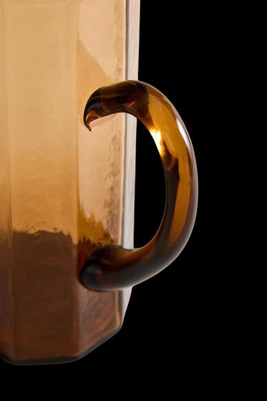 HAMMERED GLASS JUG - Orange by Zara