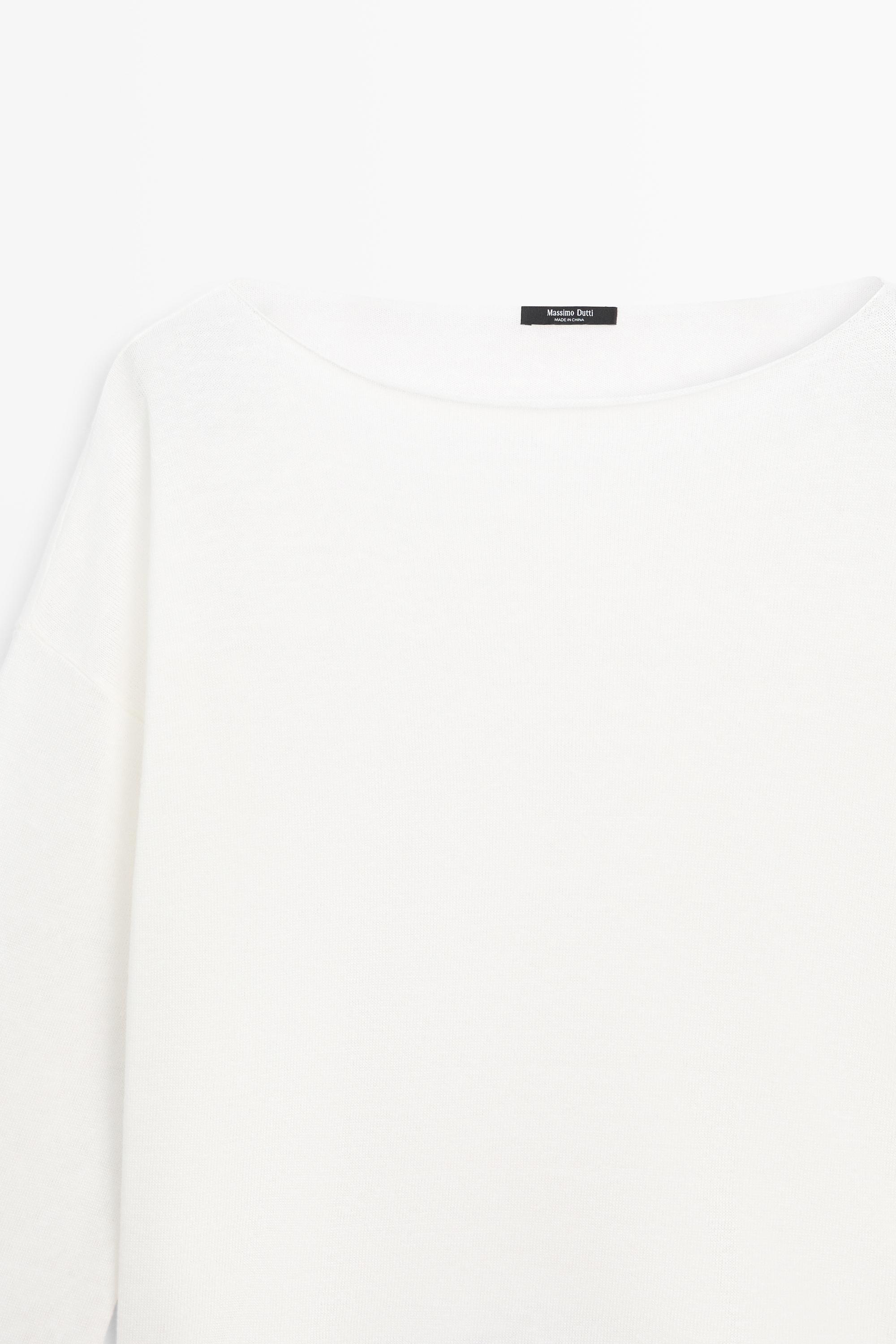 100% linen knit boat neck sweater
