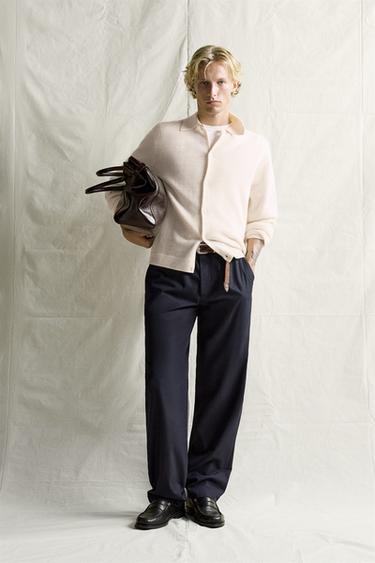 CÁRDIGAN REGULAR FIT LINO - CASHMERE - Crudo de Zara - Imagen 0