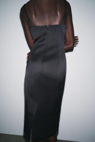 ROBE SATINÉE MULTIPOSITIONS ZW COLLECTION - Noir de Zara - Image 2