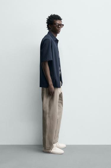 CHEMISE REGULAR FIT STRUCTURÉE - Bleu marine de Zara - Image 3