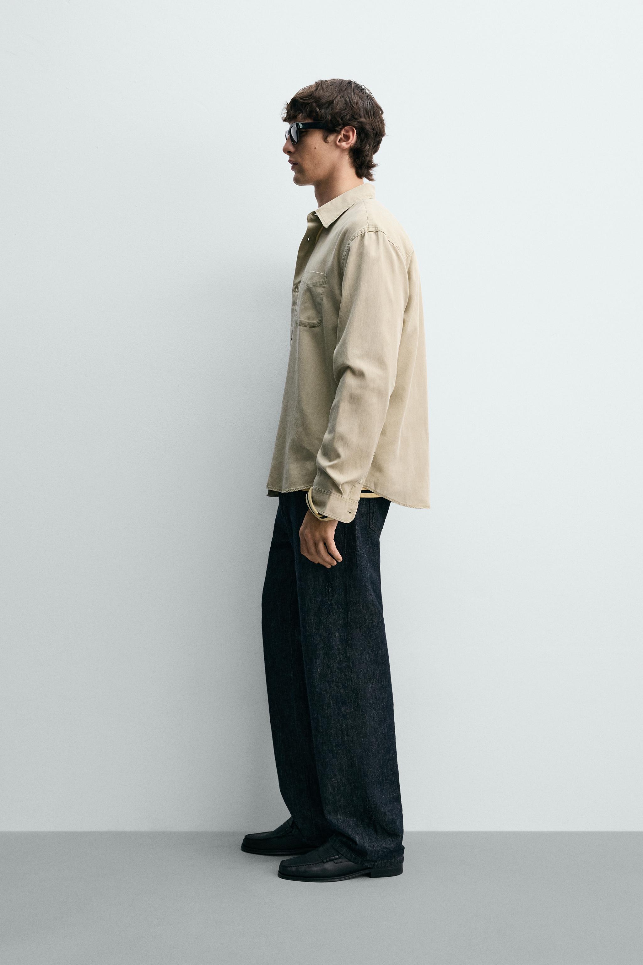 REGULAR FIT LYOCELL - COTTON SHIRT