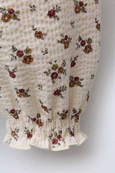 FLORAL EMBOSSED TROUSERS - Ecru by Zara - Image 3