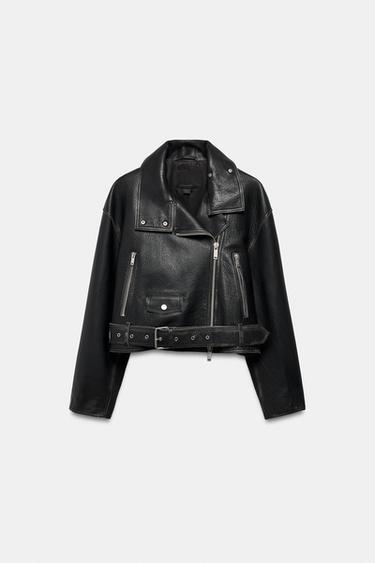 ZW COLLECTION LIMITED EDITION LEATHER BIKER JACKET - Black by Zara - Image 3