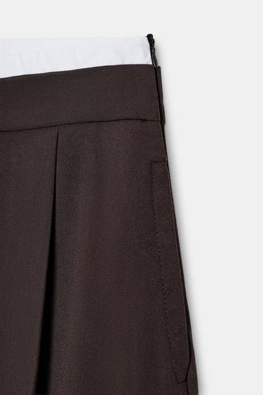 BARREL TROUSERS WITH DOUBLE WAIST - Brown by Zara - Image 8
