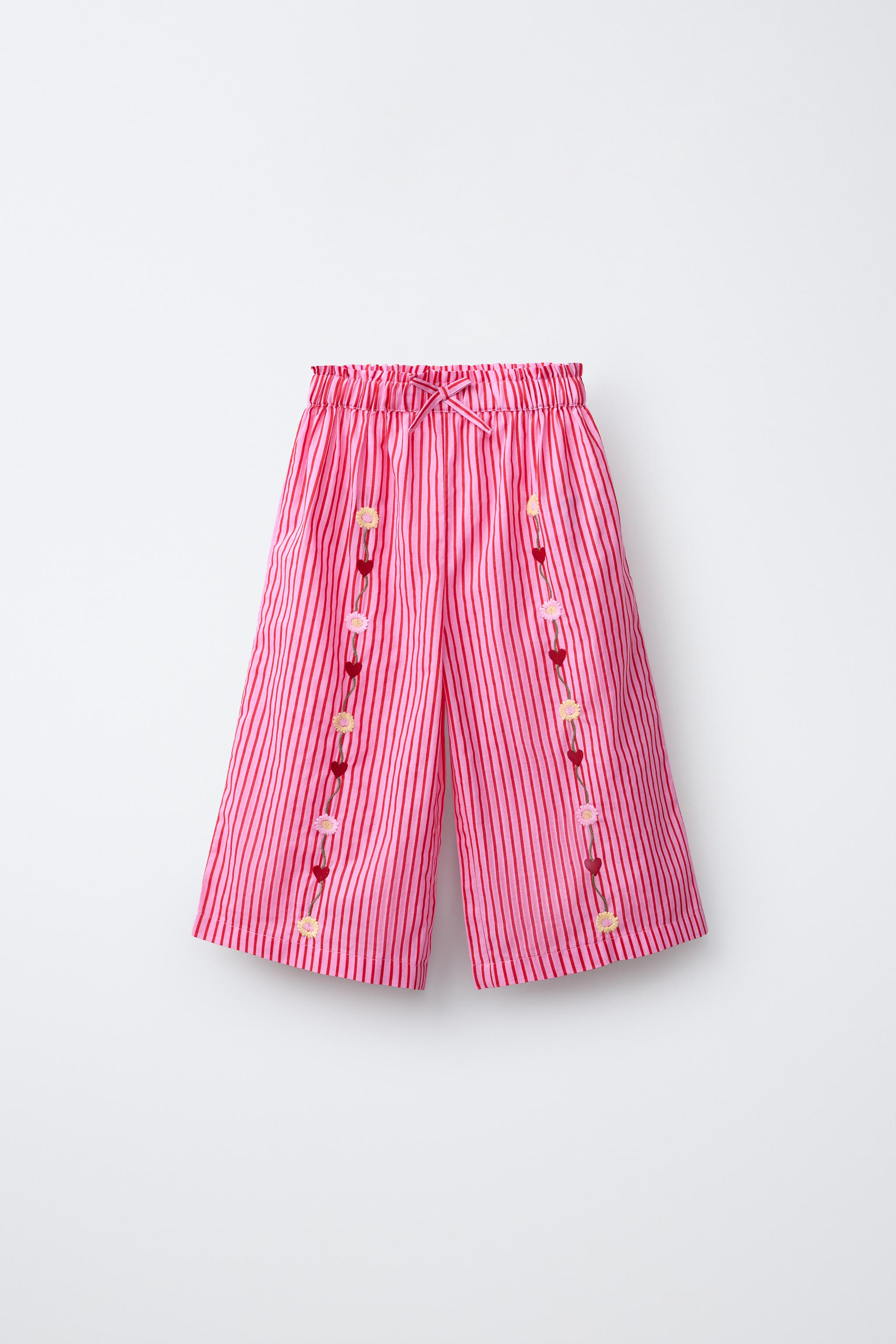 STRIPED EMBROIDERED PANTS SISSEL EDELBO X ZARA KIDS