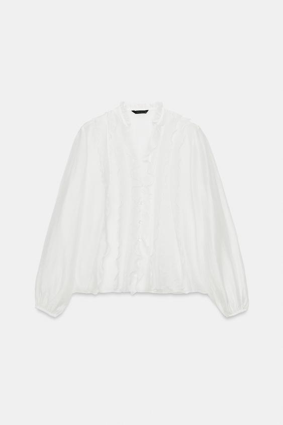 CAMISA VOLANTES - Crudo de Zara - Imagen 0
