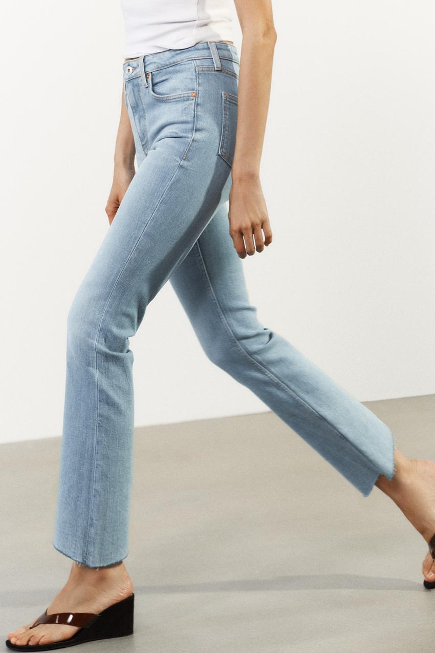 FLARED CROPPED HIGH WAIST TRF JEANS