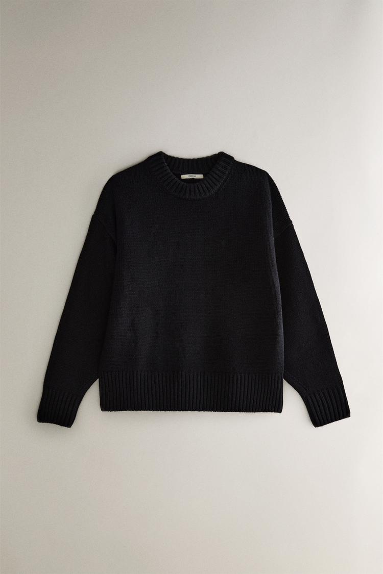 MERINO WOOL SWEATER navy ZARA Ireland