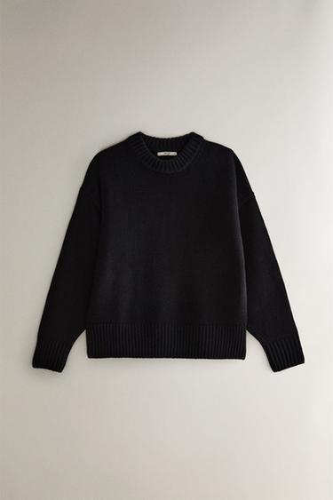 PULL LAINE MÉRINOS - bleu marine de Zara - Image 0