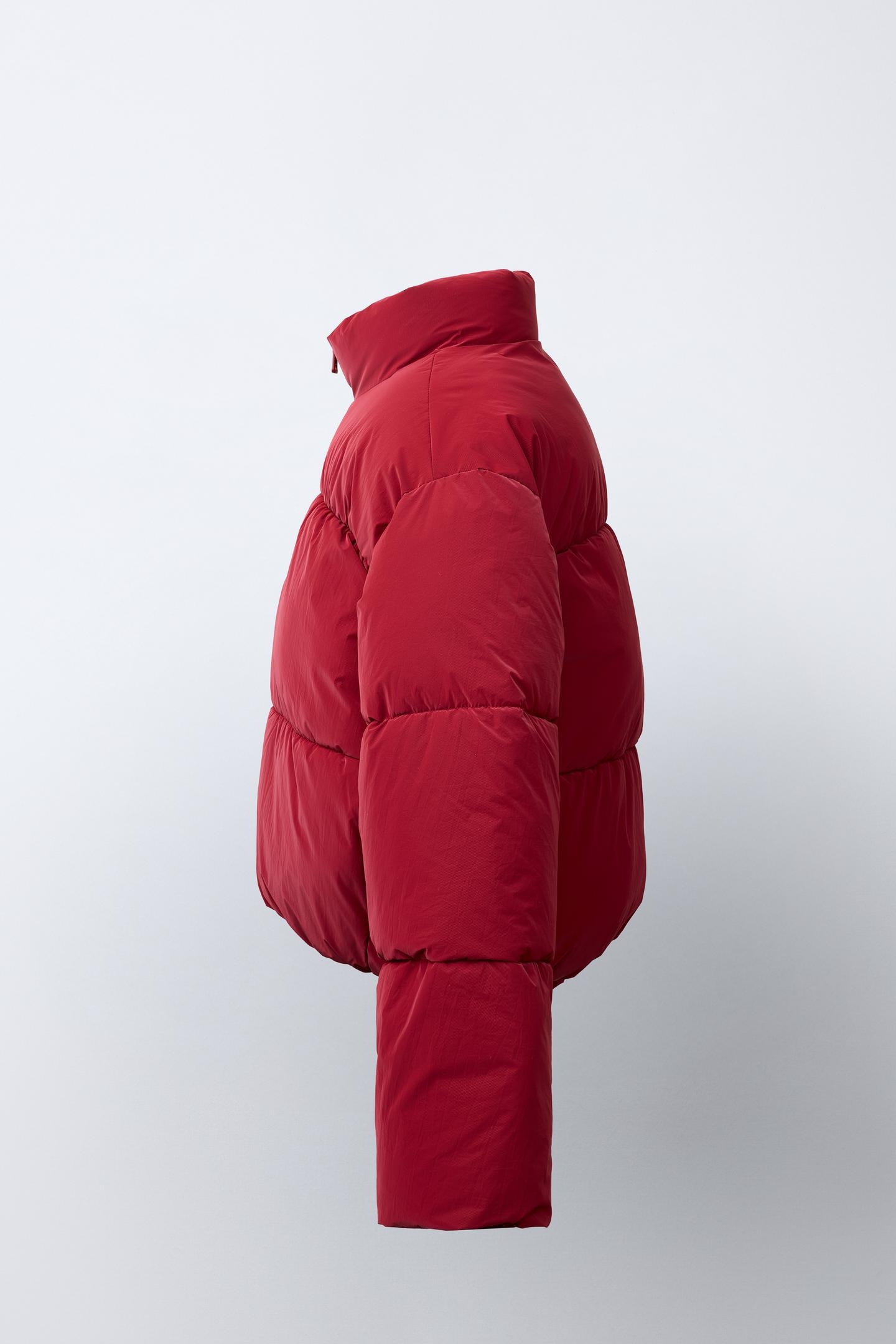 Детская куртка Zara Rubberized Puffer, цвет: Красный — фото 3